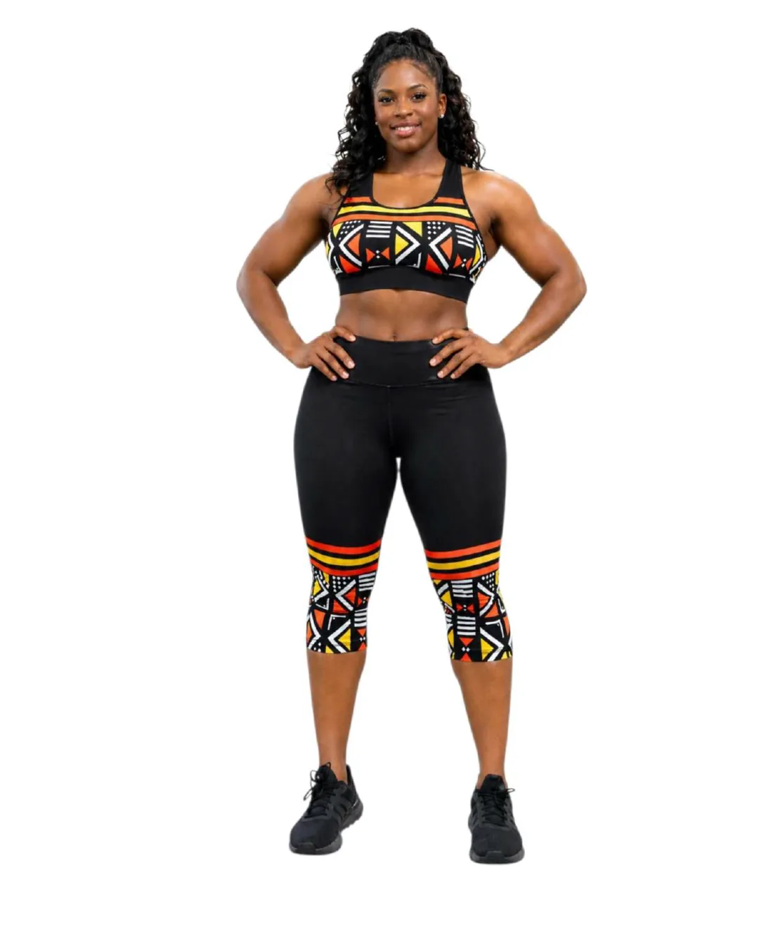 Bogolan 1 Capri Activewear Set by AfricStyle Fashion